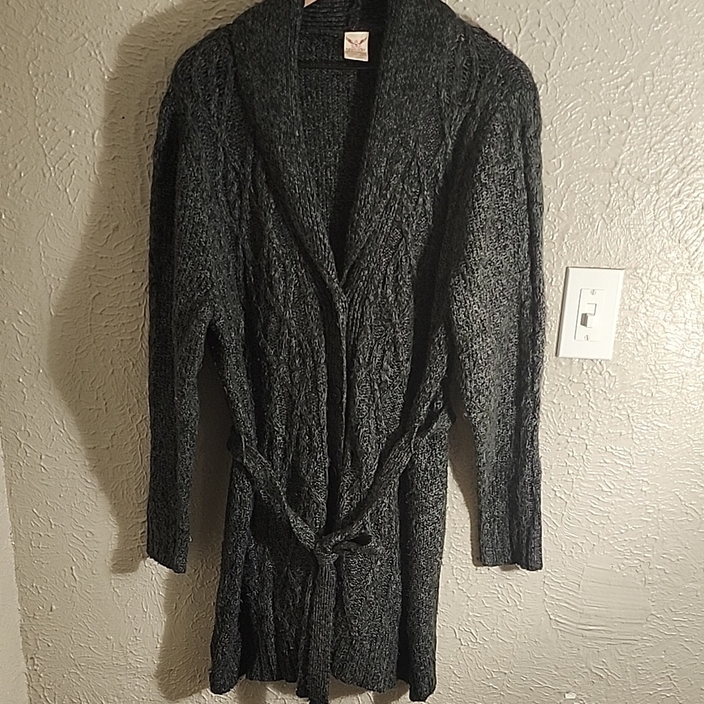 Faded Glory Black Cardigan Sweater with V-Neck